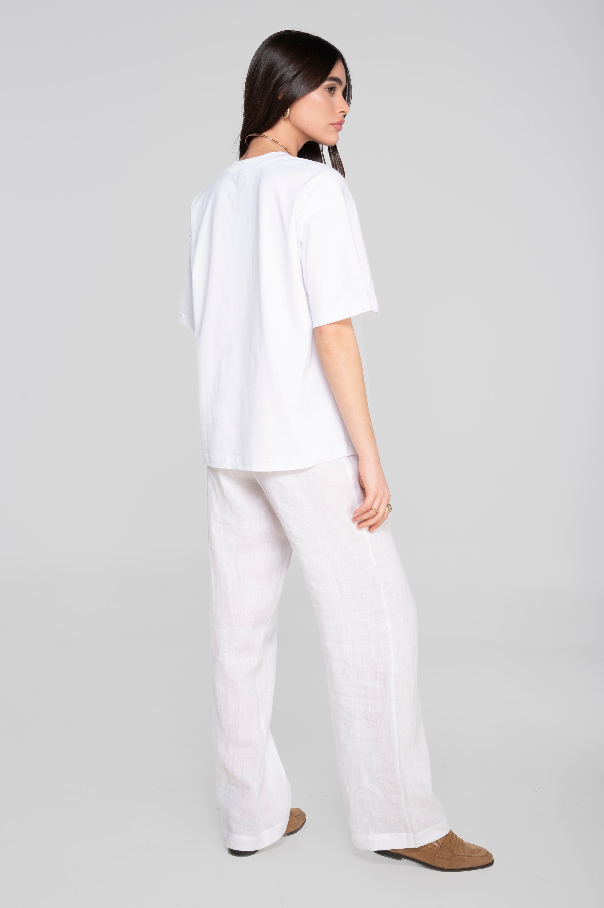 Round neck T-shirt in heavyweight jersey cotton 7571