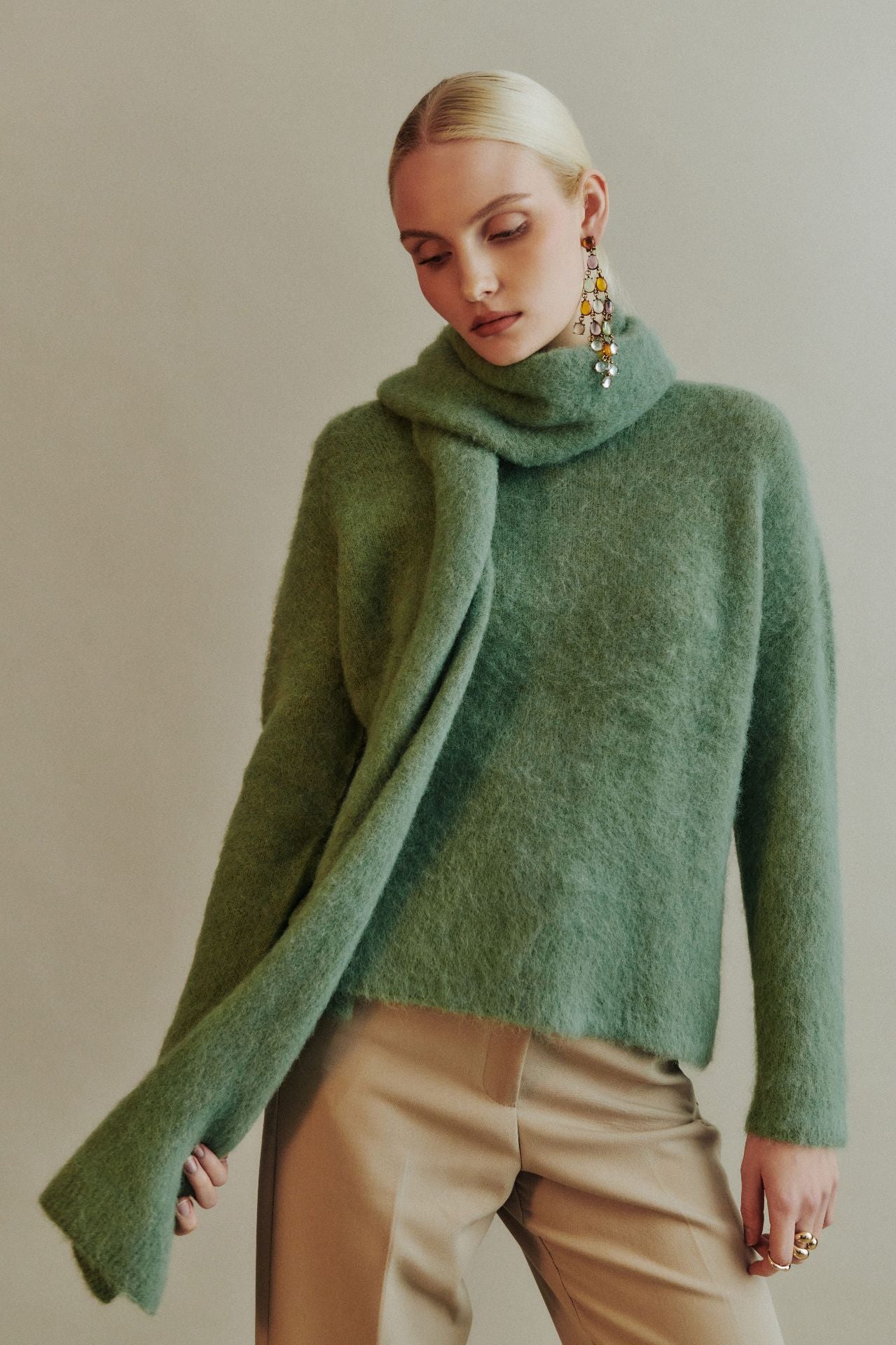 Roundneck pullover in alpaca blend 7667