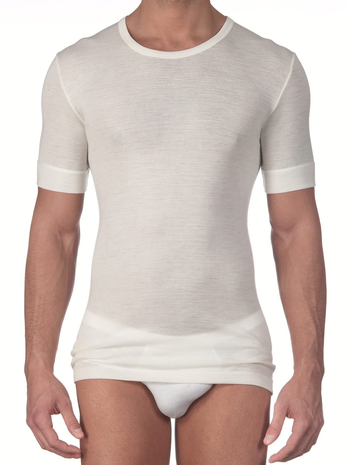 Merino Wool Crew Neckline T-Shirt 637 - Oscalito